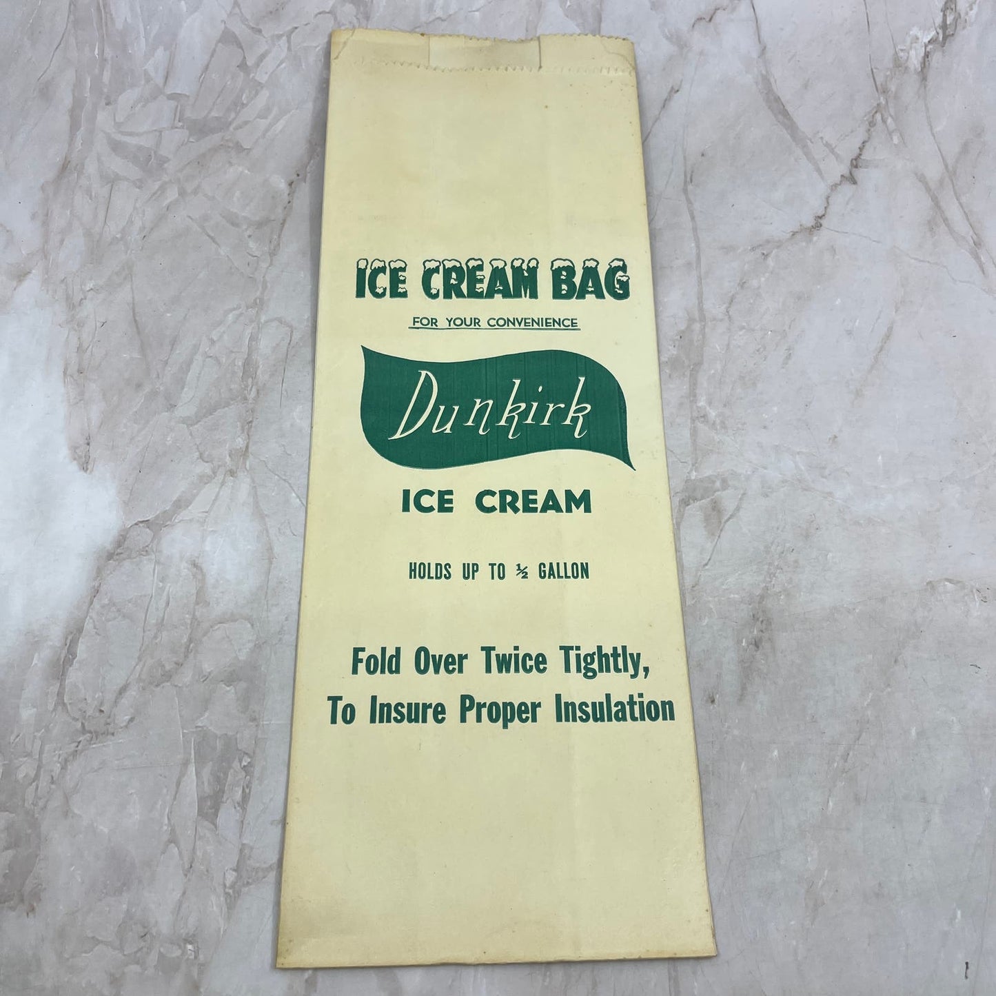 Dunkirk Ice Cream Bag - Holds Up to 1/2 Gallon NOS Unused FL6-9