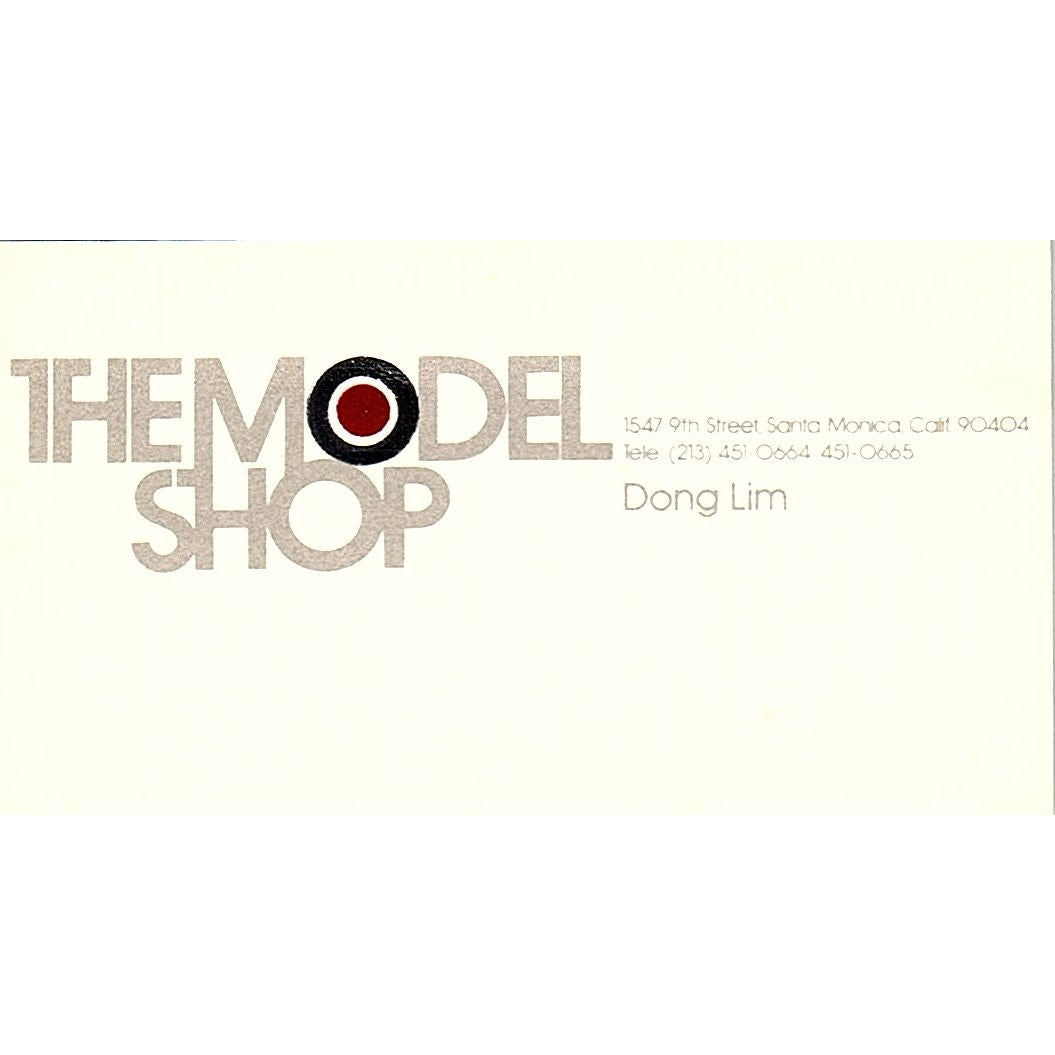 The Model Shop Doug Lim Santa Monica CA Vintage Business Card SE5-B5