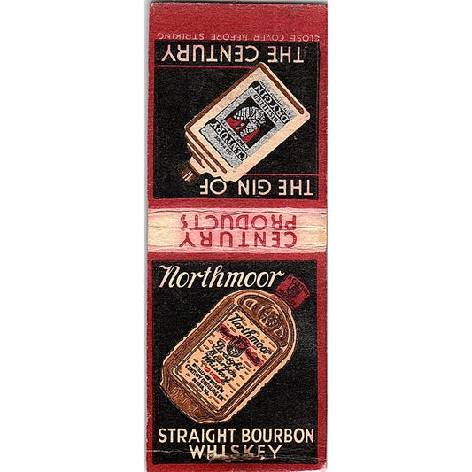 Northmoor Straight Bourbon Whiskey Vintage Matchbook Cover SE5-Y2