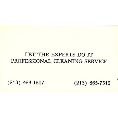 Let the Expert Do It Professional Cleaning Long Beach CA Business Card SF3-B9