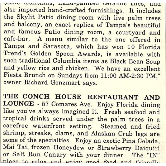 Clam Shell Restaurant Lounge on the Intracoastal St. Augustine FL 1989 Ad AF9-M1