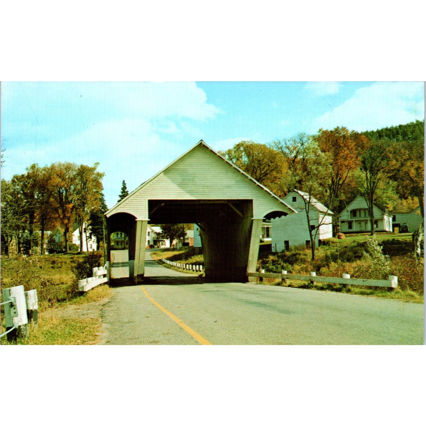 Old Covered Bridge Lyndon VT Vintage Covered Bridge Postcard PC14