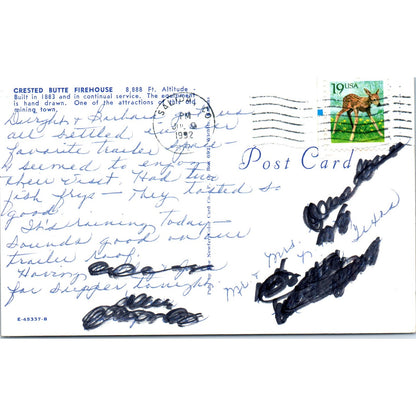Crested Butte Firehouse Vintage Postcard PE6
