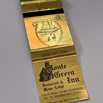 Monte Green Inn Middletown CT Vintage Matchbook Cover TB6-MB1-11