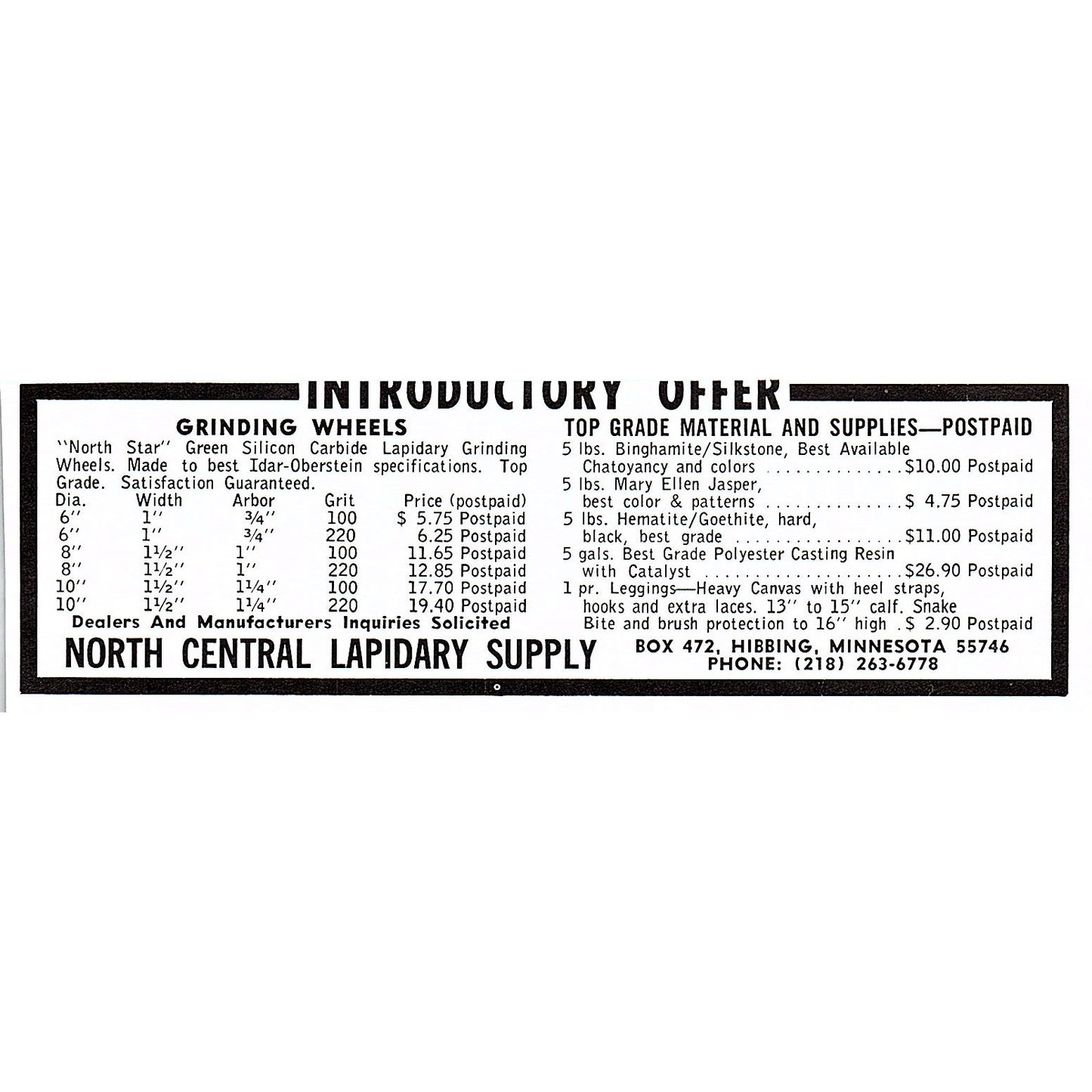 Plummer's Minerals Rock Shop San Diego CA 1972 Ad AF8-M4