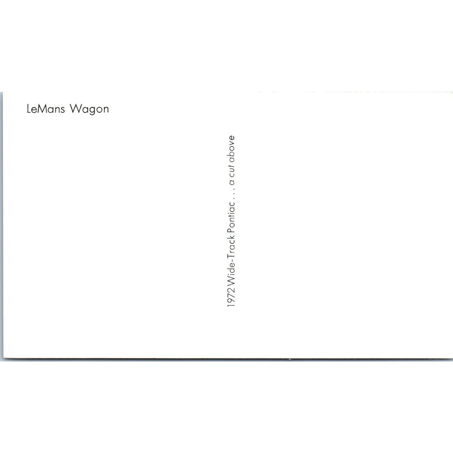 1972 Wide Track Pontiac LeMans Wagon Wood Grain Vintage Postcard PC12