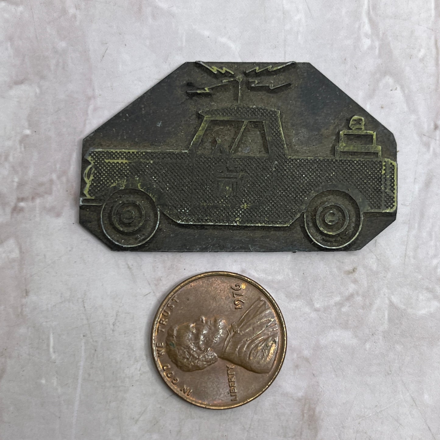 Retro Utility Truck Vintage Letterpress Printers Block Plate SF5-S