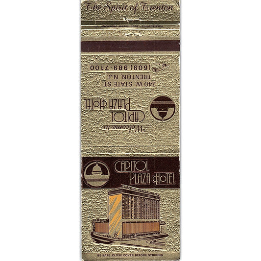 Capitol Plaza Hotel Trenton NJ Vintage Matchbook TB6-MB2-8