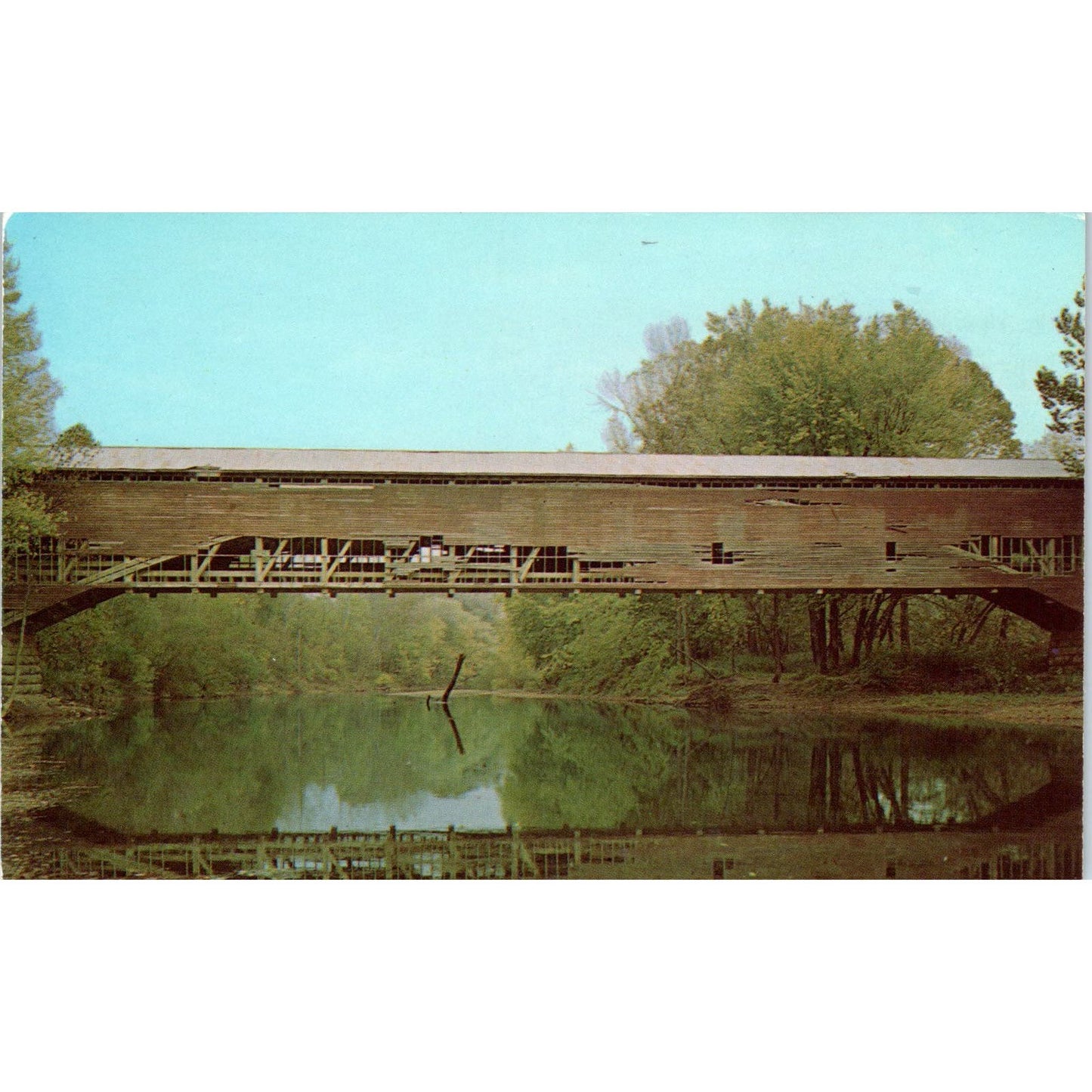 Jackson Bridge Turkey Run State Park Rockville IN Covered Bridge Postcard PD1