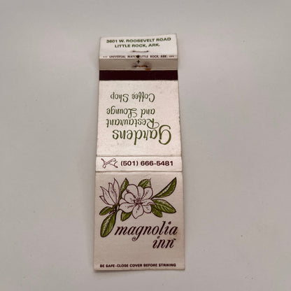 Magnolia Inn Gardens Restaurant & Lounge Little Rock AR Vtg Matchbook TB6-MB2-15