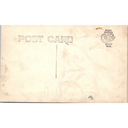 Family at a Campsite in the Woods Vintage RPPC Real Photo Postcard AB9