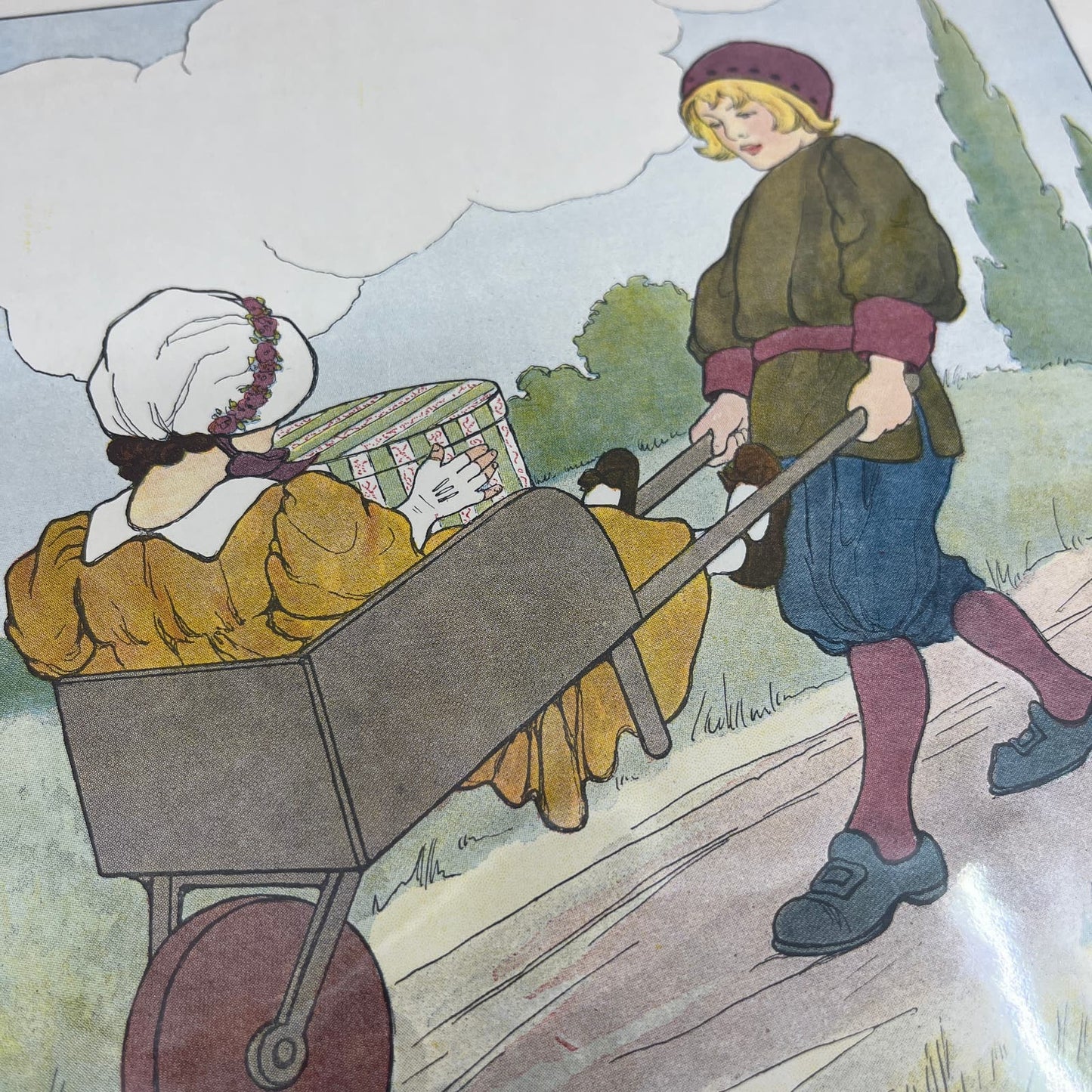When I Was a Bachelor Mother Goose Nursery Rhyme Vintage Print Wright FL6-9