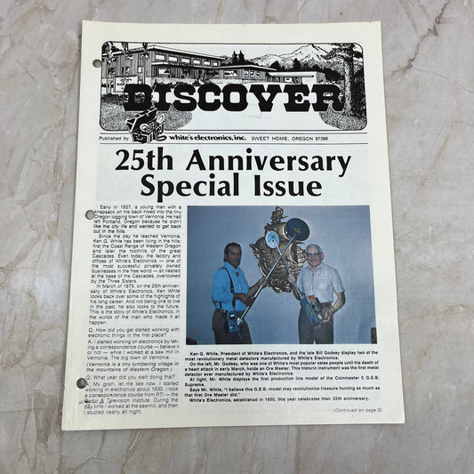 1975 25th Anniversary White's Electronics Discover Newsletter Metal Detector M19