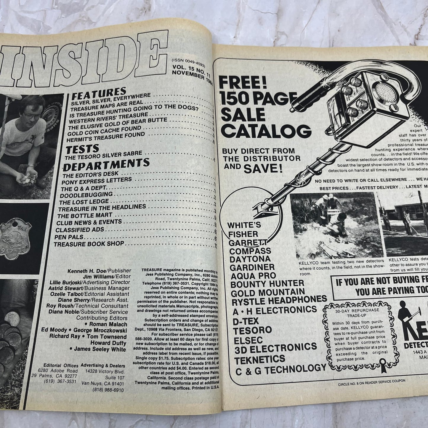 1984 Nov - Treasure Magazine - Treasure Hunting Metal Detecting Gold Coins M10