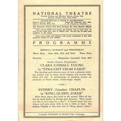 Constance Talmadge in Good References National Theatre NJ 1920s Ad AF3-8