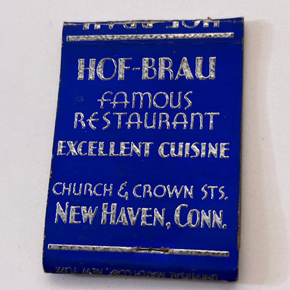 Hofbrauhaus Church & Crown St New Haven CT Vintage Matchbook Cover TB8-MB3-5