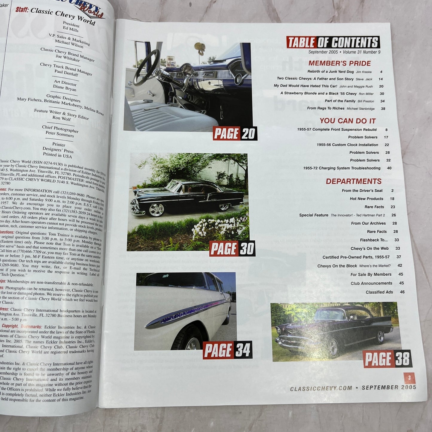 55 Chevy Rebirth of Junkyard Dog - Classic Chevy World Magazine - Sep 2005 M29