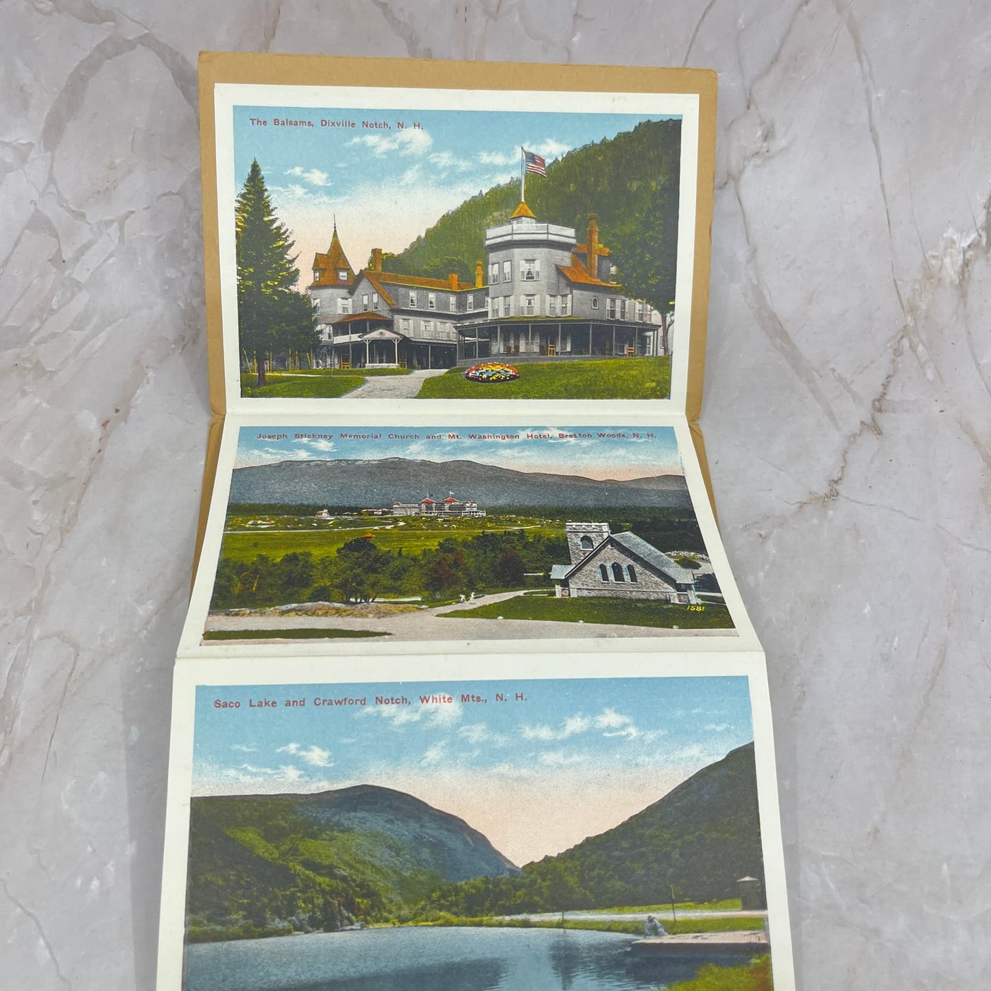 c1920 White Mountains New Hampshire Souvenir Folder Book Fold-Out TI8-S1