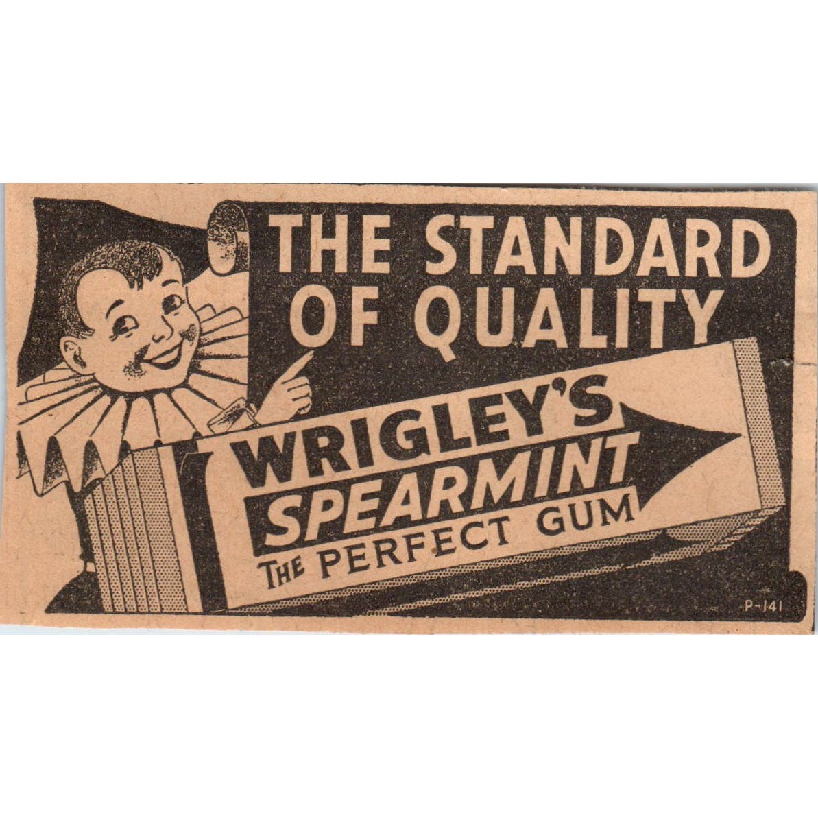 Wrigley's Spearmint Gum Pierrot Clown 1935 Minneapolis Journal Ad AE7-H2