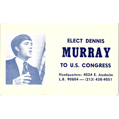 Elect Dennis Murray To U.S. Congress California Vintage Business Card SF3-B3