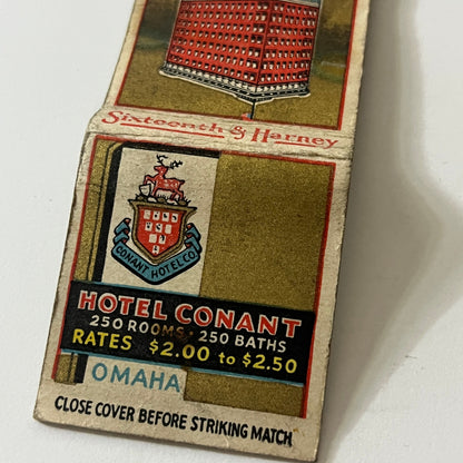 Hotel Conant Omaha NE Vintage Matchbook TB6-MB2-11