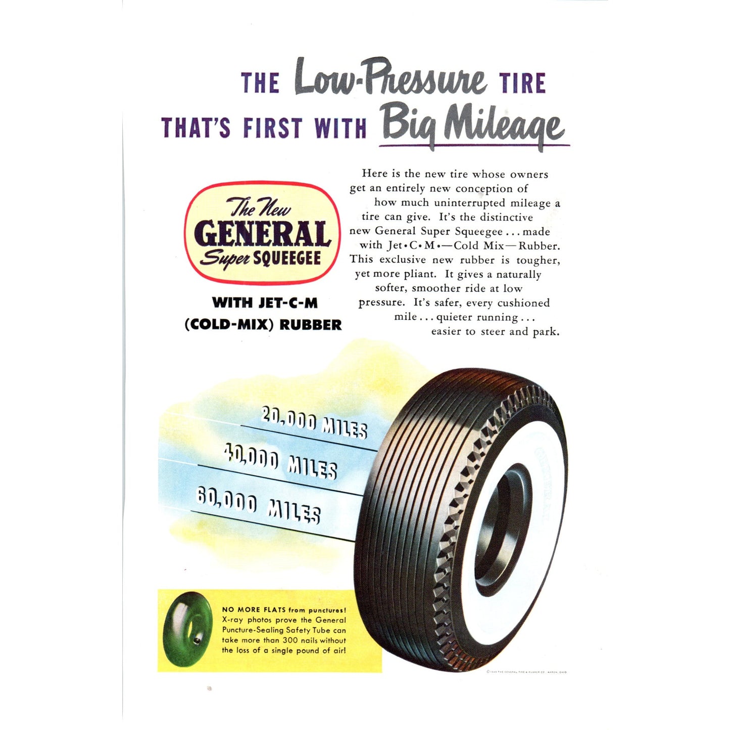 The New General Super Squeegee Tire With Jet-C-M - Vintage Magazine Ad D18