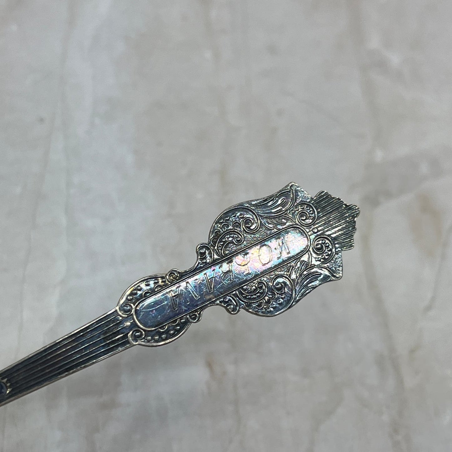 Vintage Sterling Silver Monogrammed Moirana Baby Spoon 4" TG9-SP