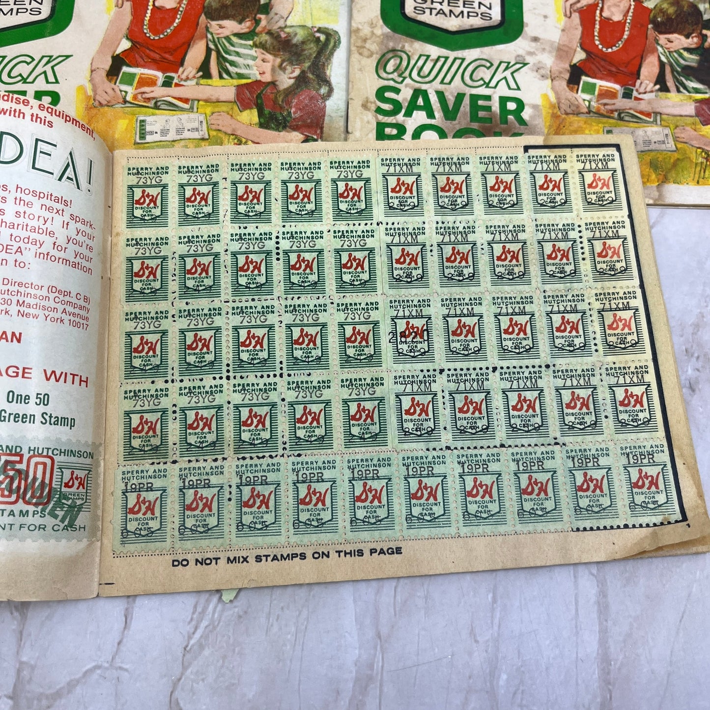 Vintage Lot of 3 S&H Green Stamps Quicksaver Books H3-1