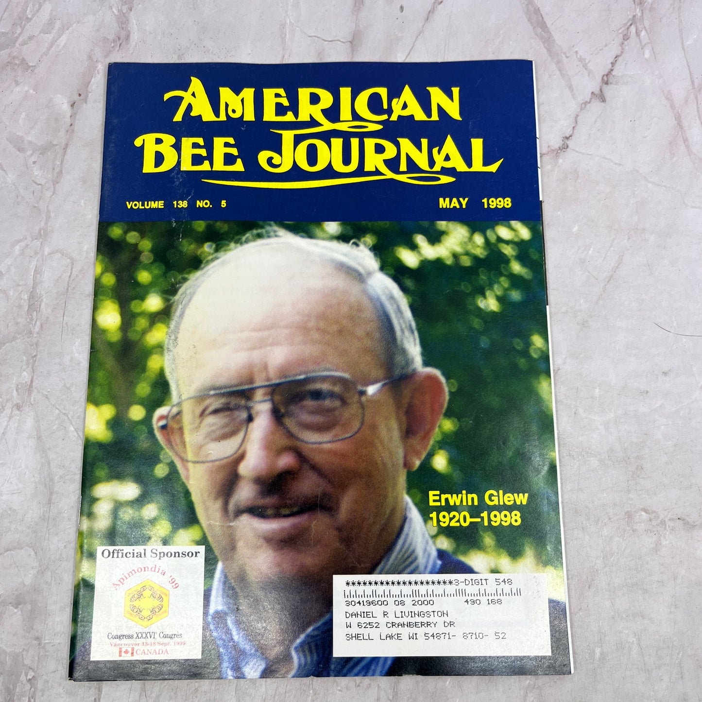 1998 May Erwin Glew - American Bee Journal Magazine - Bees Beekeeping Honey M37