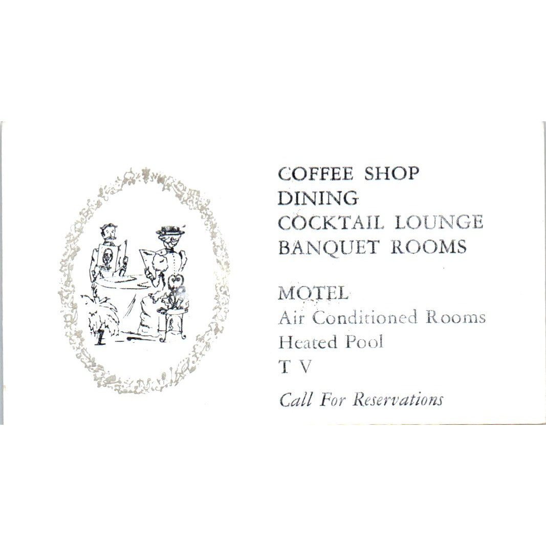 The Bonanza Inn Dick Belcastro Yuba City CA Vintage Business Card SD8-B22