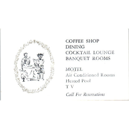 The Bonanza Inn Dick Belcastro Yuba City CA Vintage Business Card SD8-B22