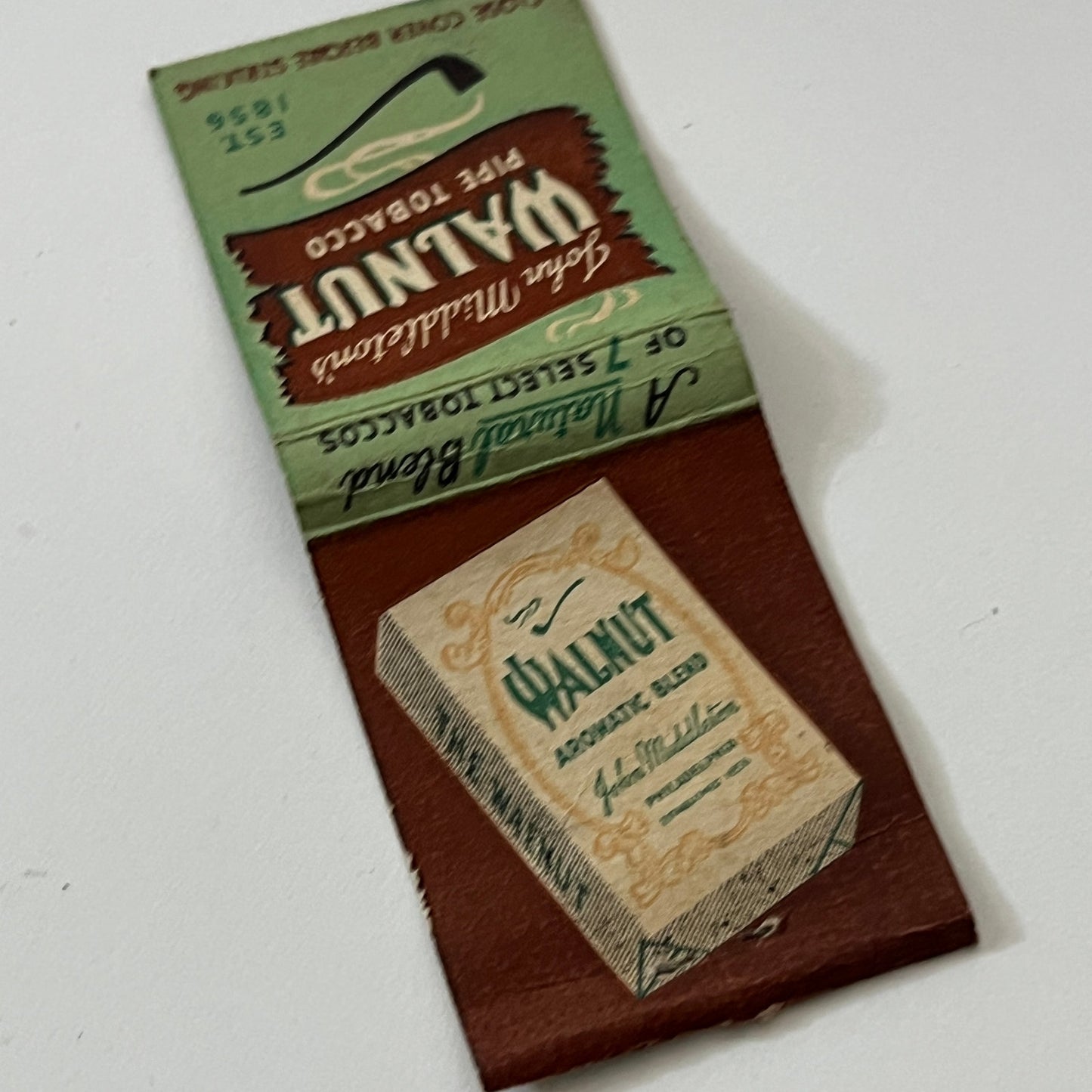 John Middleton Walnut Pipe Tobacco Vintage Matchbook Cover TB6-MB1-13