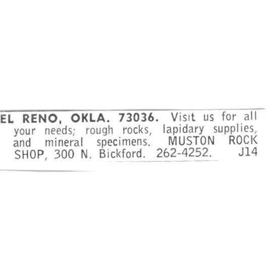 Muston Rock Shop El Reno Oklahoma 1972 Ad AF8-S25