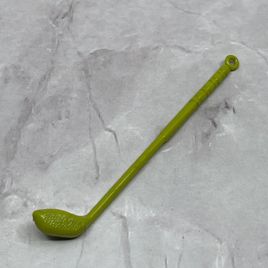 Vintage GREEN Celluloid Barbie Doll Golf Club Sport Miniature Diorama 3" SE2