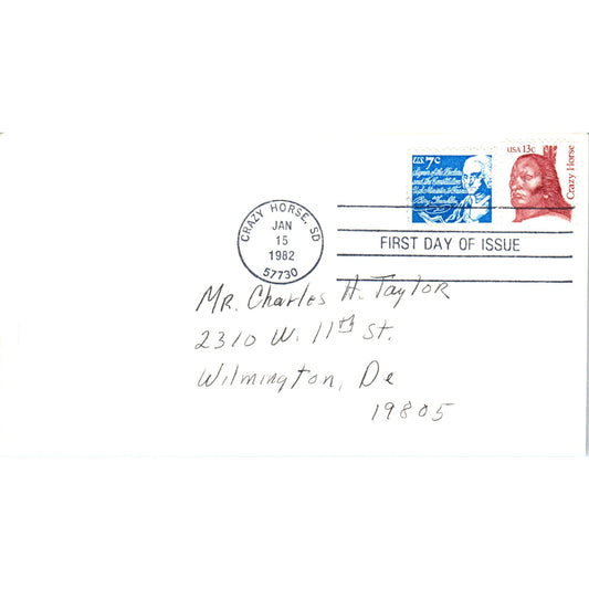 1982 Crazy Horse 13c Stamp First Day Issue Postal Cover TJ5-PC4