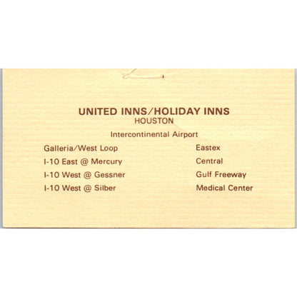 Brenda Van Voris Holiday Inn Houston TX Vintage Business Card SE3-B1