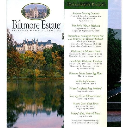 Vintage Biltmore Estate Asheville North Carolina Fold Out Travel Brochure TH2-O2