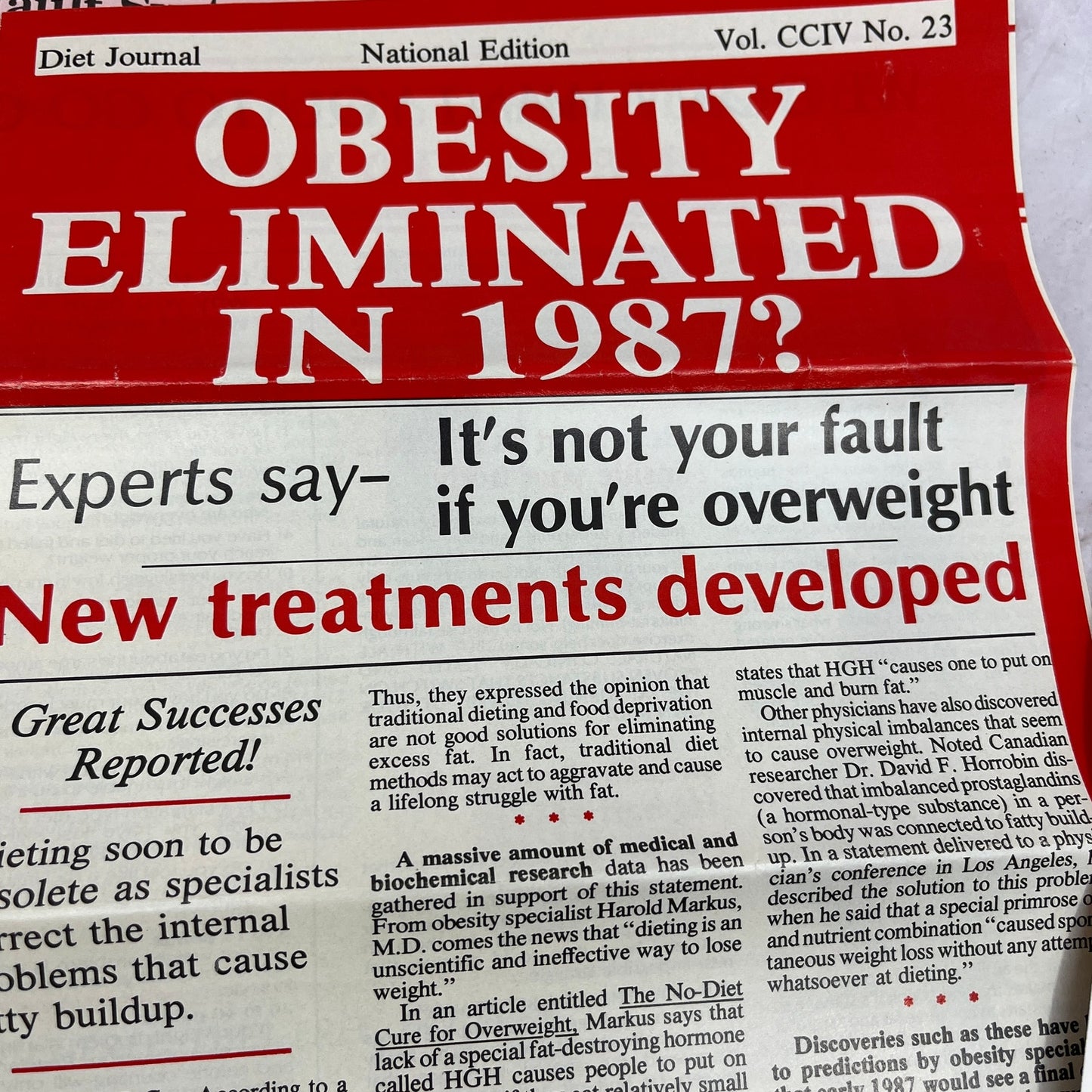 1987-88 Obesity Eliminated Medical Council for Weight Loss Pompano Beach TG7-EK