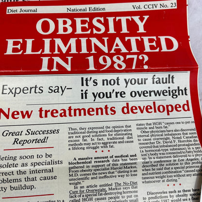 1987-88 Obesity Eliminated Medical Council for Weight Loss Pompano Beach TG7-EK