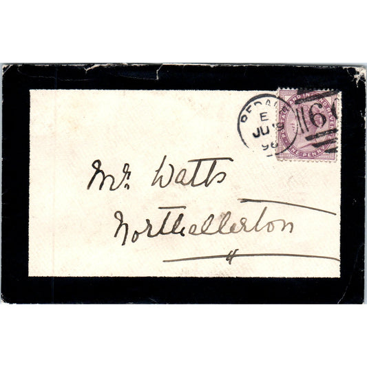 1896 Postal Cover Bedale England 60 to Northallerton William Watts AB6-M4