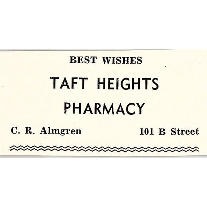 Taft Heights Pharmacy C.R. Almgren, Kern Wholesale Liquor Taft c1965 Ad AF8-S23