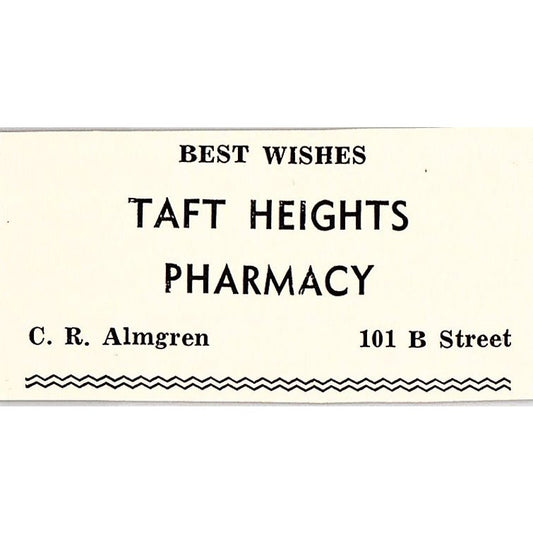 Taft Heights Pharmacy C.R. Almgren, Kern Wholesale Liquor Taft c1965 Ad AF8-S23