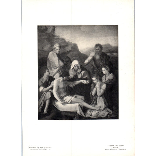 Pieta - Andrea Del Sarto c1905 Art Print D15