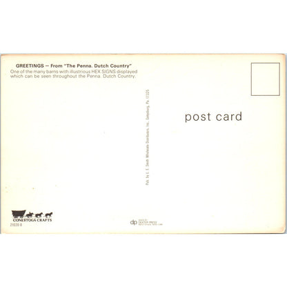 Pennsylvania Dutch Country Hex Barn Signs Vintage Postcard PD4