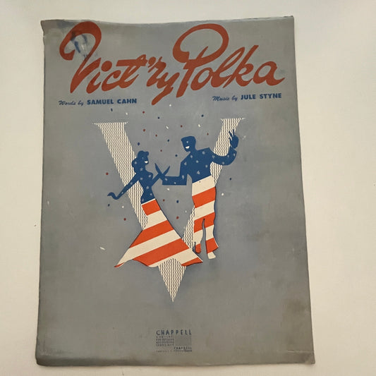 1943 Vict'ry Polka Sheet Music WWII Samuel Cahn Jule Styne V1-8