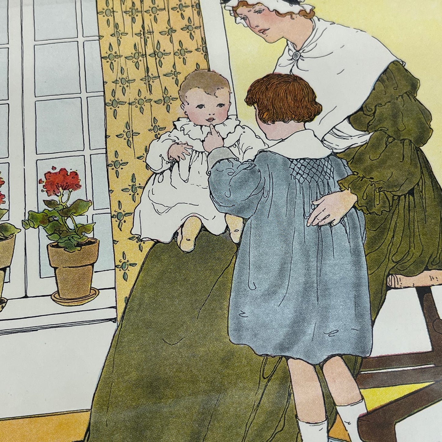 Here Sits the Lord Mayor Mother Goose Nursery Rhyme Vintage Print Wright FL6-9
