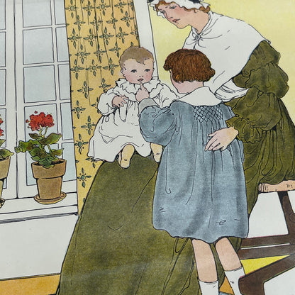 Here Sits the Lord Mayor Mother Goose Nursery Rhyme Vintage Print Wright FL6-9