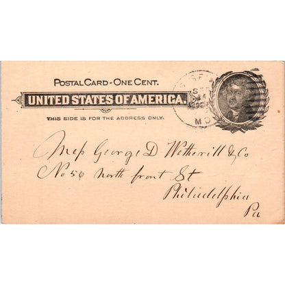 1901 Peoples Hardware Co Philadelphia PA Postal Mailing Card PE4