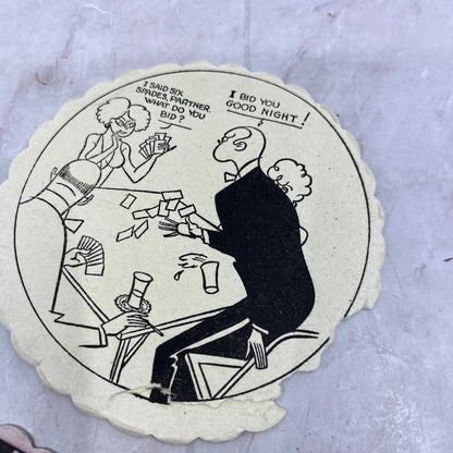 Vintage Bridge Coaster Illustrated Humor Cartoon Set of 3 TH9-BC-4