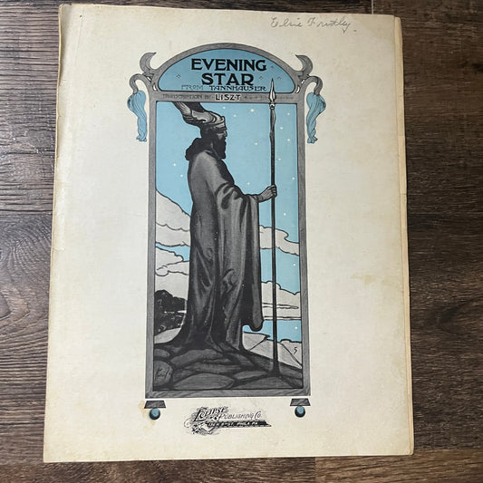 Evening Star from Tannhauser Transcription by Liszt 1907 Sheet Music V13